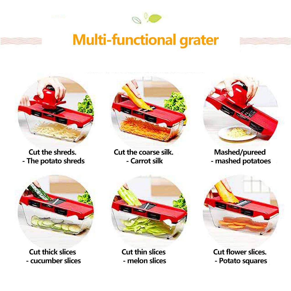 Tagliaverdure con lama in acci - Household Kitchen Gadgets Vegetable Cutter Silk Cutter recensione e prezzo